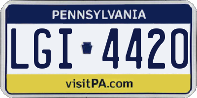 PA license plate LGI4420
