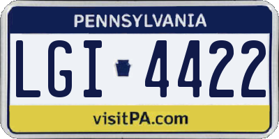 PA license plate LGI4422