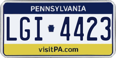 PA license plate LGI4423