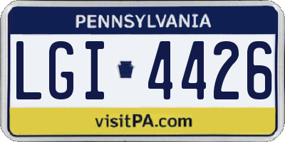 PA license plate LGI4426