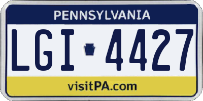 PA license plate LGI4427