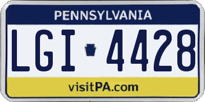 PA license plate LGI4428
