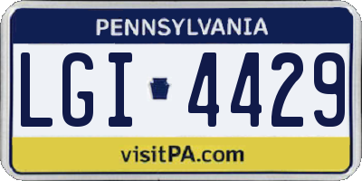 PA license plate LGI4429