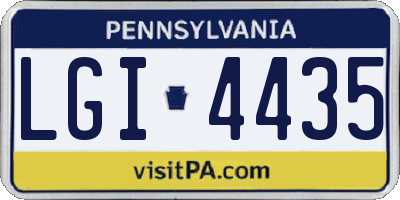 PA license plate LGI4435
