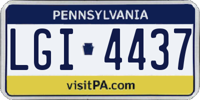 PA license plate LGI4437