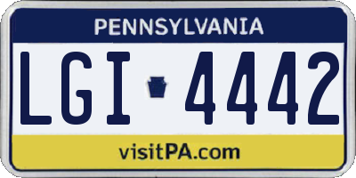 PA license plate LGI4442