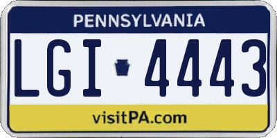 PA license plate LGI4443