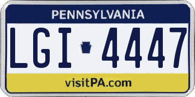 PA license plate LGI4447