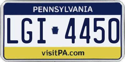PA license plate LGI4450