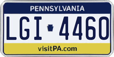 PA license plate LGI4460
