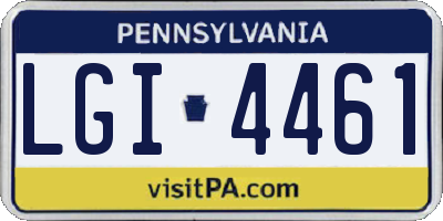 PA license plate LGI4461