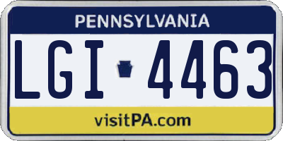 PA license plate LGI4463