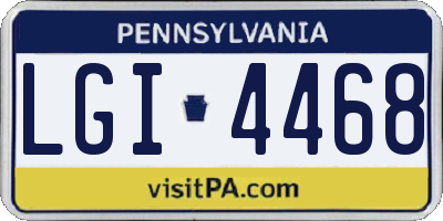 PA license plate LGI4468