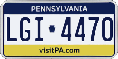 PA license plate LGI4470