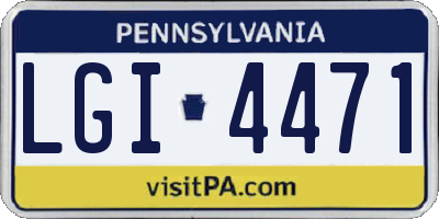 PA license plate LGI4471