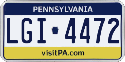 PA license plate LGI4472