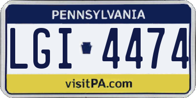 PA license plate LGI4474
