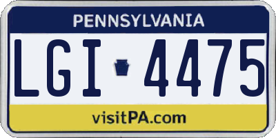 PA license plate LGI4475