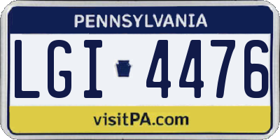 PA license plate LGI4476