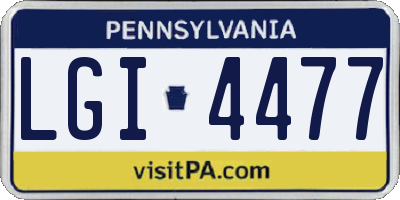 PA license plate LGI4477