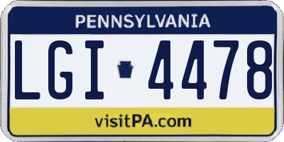 PA license plate LGI4478