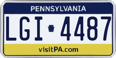 PA license plate LGI4487