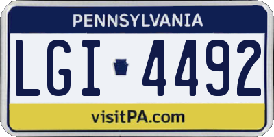 PA license plate LGI4492