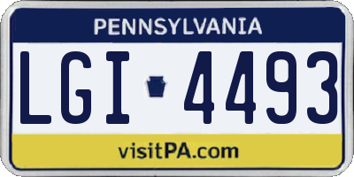 PA license plate LGI4493