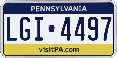 PA license plate LGI4497