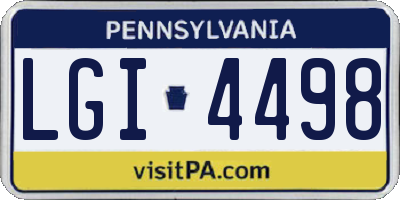 PA license plate LGI4498