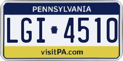 PA license plate LGI4510