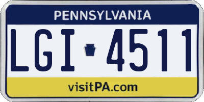 PA license plate LGI4511