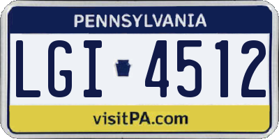 PA license plate LGI4512