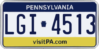 PA license plate LGI4513