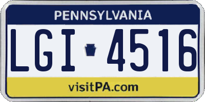 PA license plate LGI4516
