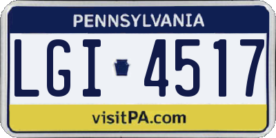 PA license plate LGI4517