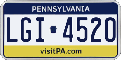 PA license plate LGI4520