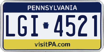 PA license plate LGI4521