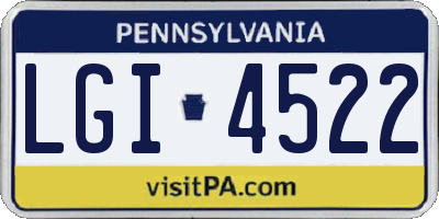PA license plate LGI4522