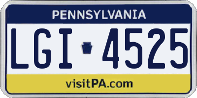 PA license plate LGI4525