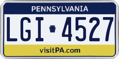 PA license plate LGI4527
