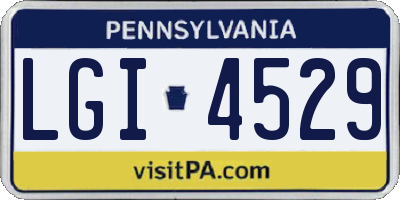 PA license plate LGI4529