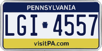 PA license plate LGI4557