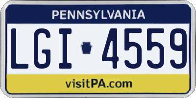 PA license plate LGI4559