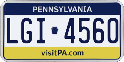 PA license plate LGI4560