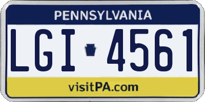 PA license plate LGI4561