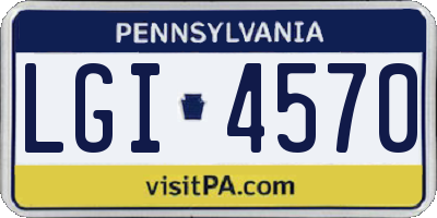 PA license plate LGI4570