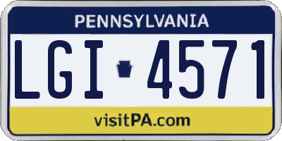 PA license plate LGI4571