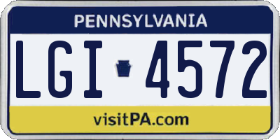 PA license plate LGI4572