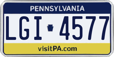 PA license plate LGI4577